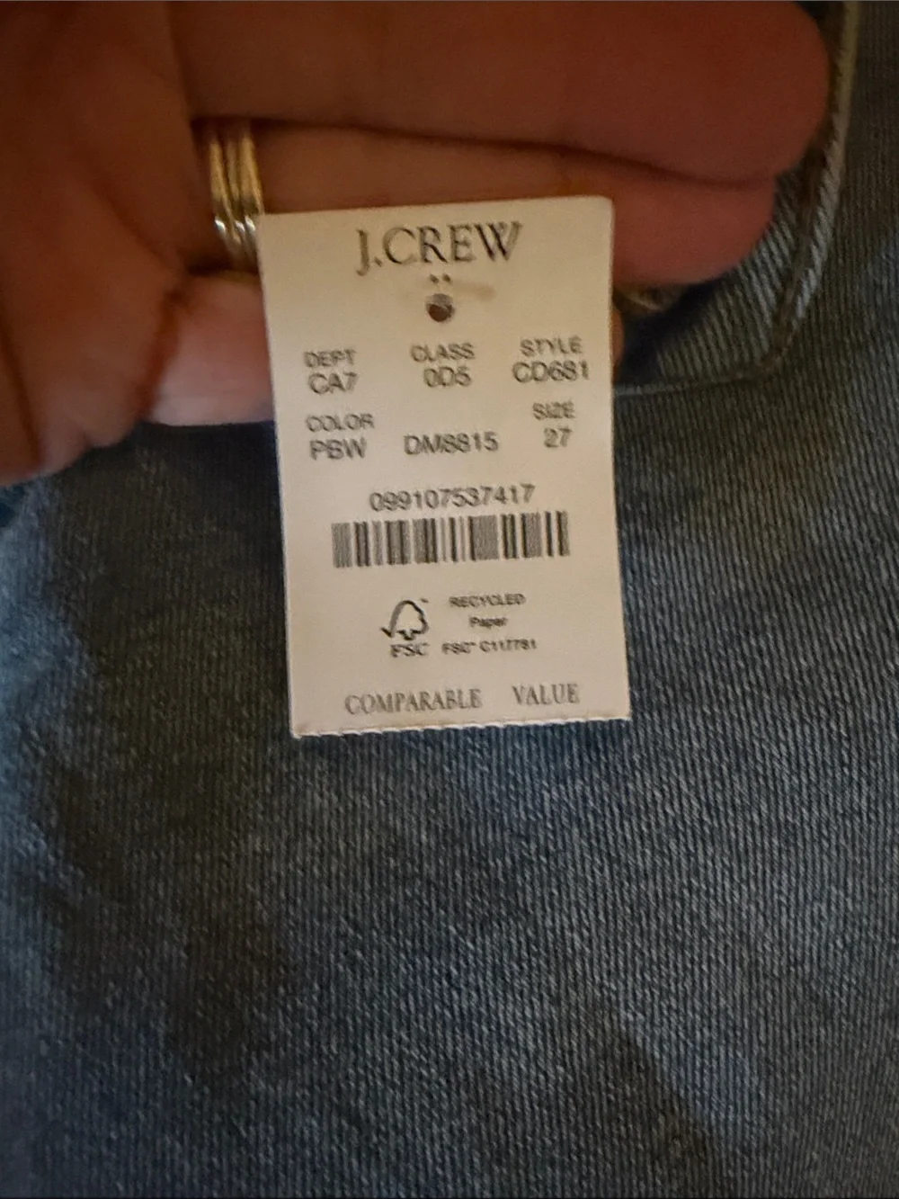 J. Crew Women’s Light Blue Curvy Essential Straight Jeans